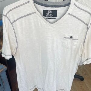 Men's Cream V-Neck Tee